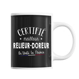 Mug Homme Relieur-doreur Meilleur de France | Tasse Noire métier - Planetee