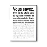 Affiche femme Auxiliaire de Vie Bonne ou mauvaise - Planetee