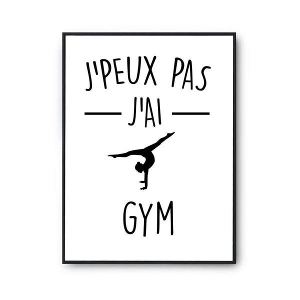 Affiche Gym j'peux pas Blanc Premium - Planetee