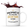 Mug blanc Propriété de la Meilleure Secrétaire - Planetee