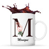 Mug Blanc Mireille Lettre Fleur - Planetee