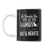 Mug Siamois Je travaille dur - Planetee