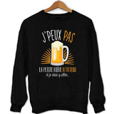 sweat J'peux pas La petite bière m'attend noir - Planetee