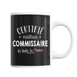 Mug Homme Commissaire Meilleur de France | Tasse Noire métier - Planetee