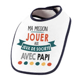 Bavoir bébé Ma mission Jeux de société avec Papi - Planetee