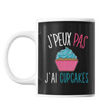 Mug Cupcakes j'peux pas Noir - Planetee