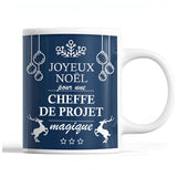 Tasse Noël Cheffe de Projet femme Bleu - Planetee