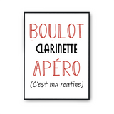 Affiche Clarinette C'est ma Routine - Planetee