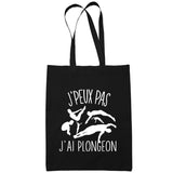 Sac Tote Bag Plongeon Je peux pas Noir - Planetee