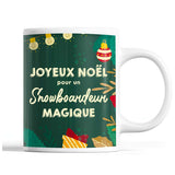 Tasse Noël Snowboardeur homme Vert - Planetee