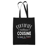 Tote Bag Noir Certifiée Cousine - Planetee