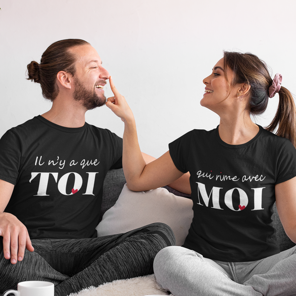 T-shirt couple Toi qui rime avec Moi - Planetee