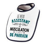 Bavoir bébé garçon Le Petit Assistant de Musculation de Parrain - Planetee