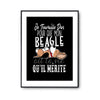 Affiche Beagle Je travaille dur - Planetee