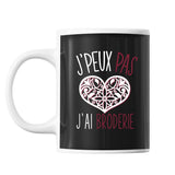Mug Broderie j'peux pas Noir - Planetee