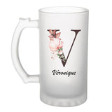 Chope de bière Véronique Lettre Fleur - Planetee