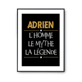 Affiche Adrien prénom mythe légende Jaune - Planetee