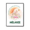 Affiche Mélanie Adorable bébé quand je dors Lapin - Planetee