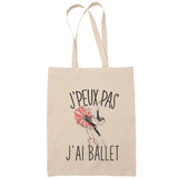 Sac Tote Bag J'peux pas Ballet danse classique beige - Planetee