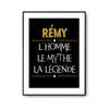 Affiche Rémy prénom mythe légende Jaune - Planetee