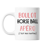 Mug Horse Ball C'est ma Routine Blanc - Planetee