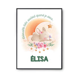 Affiche Élisa Adorable bébé quand je dors Lapin - Planetee