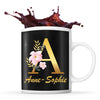 Mug noir Anne-Sophie Lettre Fleur - Planetee