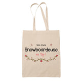 Sac Tote Bag Snowboardeuse au Top Femme - Planetee