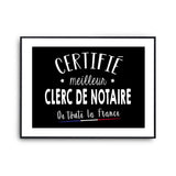 Affiche Clerc de notaire Homme Meilleur de France Métier - Planetee