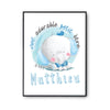 Affiche bébé prénom Matthieu Éléphant - Planetee