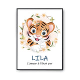 Affiche Lila Amour Pur Tigre - Planetee