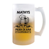 Chope de bière Mathys Prénom Pilier de Bar - Planetee