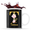 Mug noir Tatiana Lettre Fleur - Planetee