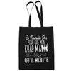 Sac Tote Bag Khao Manee Je travaille dur Noir - Planetee