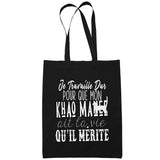 Sac Tote Bag Khao Manee Je travaille dur Noir - Planetee