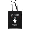 Sac Tote Bag Cuisine Je peux pas Noir - Planetee