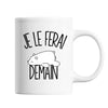 Mug Ours Blanc Je le ferai demain - Planetee