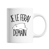 Mug Ours Blanc Je le ferai demain - Planetee