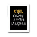 Affiche Cyril prénom mythe légende Jaune - Planetee