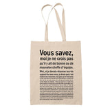 Tote Bag Cheffe d'équipe Bonne ou Mauvaise Beige - Planetee