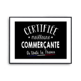 Affiche Commerçante Femme Métier Meilleure de France - Planetee