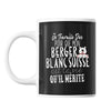 Mug Berger blanc Je travaille dur - Planetee
