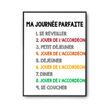Affiche Accordéon Journée Parfaite | Poster Blanc Décoration Murale - Planetee