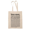 Tote Bag Doreuse Bonne ou Mauvaise Beige - Planetee