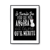 Affiche Angora Je travaille dur - Planetee