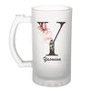 Chope de bière Yasmina Lettre Fleur - Planetee