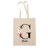 Tote Bag beige Gisèle Lettre Fleur - Planetee