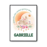 Affiche Gabrielle Adorable bébé quand je dors Lapin - Planetee