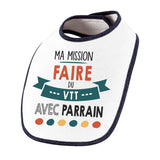 Bavoir bébé Ma mission VTT avec Parrain - Planetee