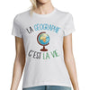 T-shirt femme géographie c'est la vie - Planetee